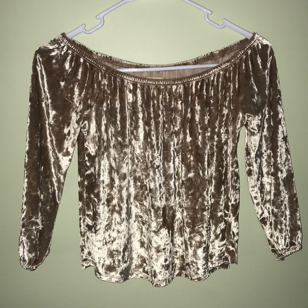 Gold Off-Shoulder Shirt